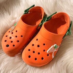 CROCS Orange Kids Slippers with Carrot Motif